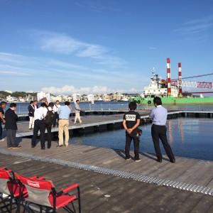 特別委員会の県内視察で三浦市城ケ島の海上釣堀「Ｊｓフィッシング」 へ。