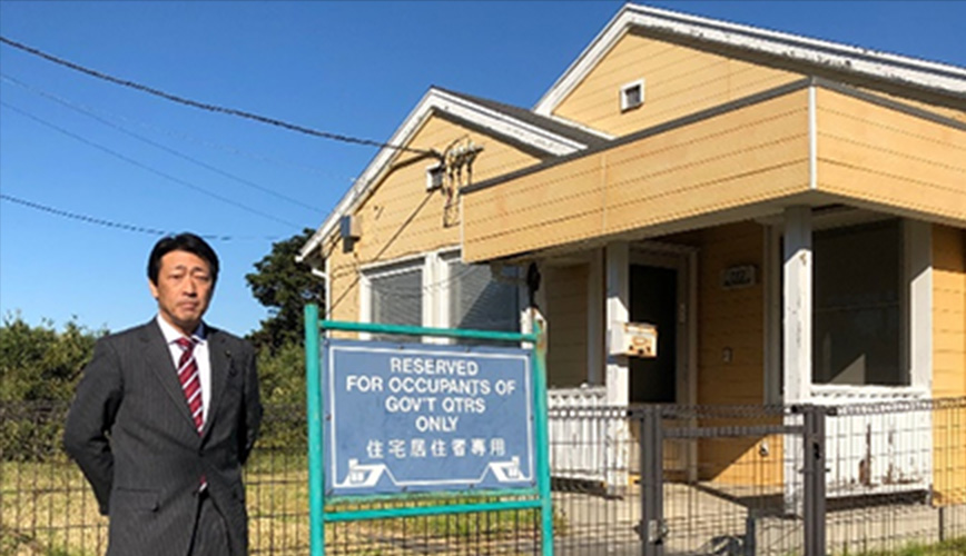 原状回復工事前の根岸住宅地区にて（2020年冬）